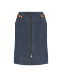 Fendi Chambray Denim Midi Skirt Blue