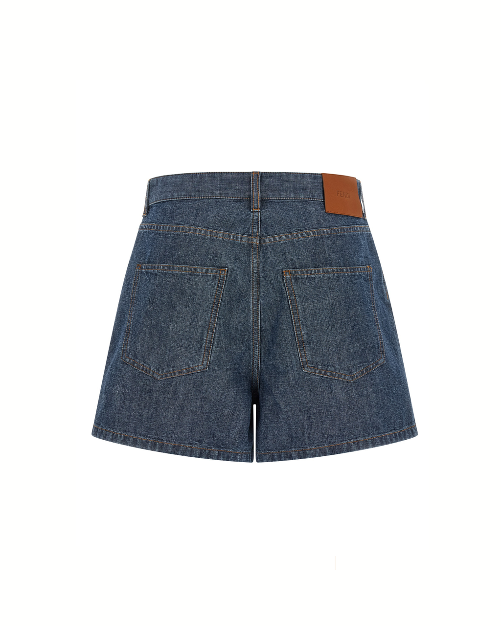 Fendi Chambray Denim Shorts Blue