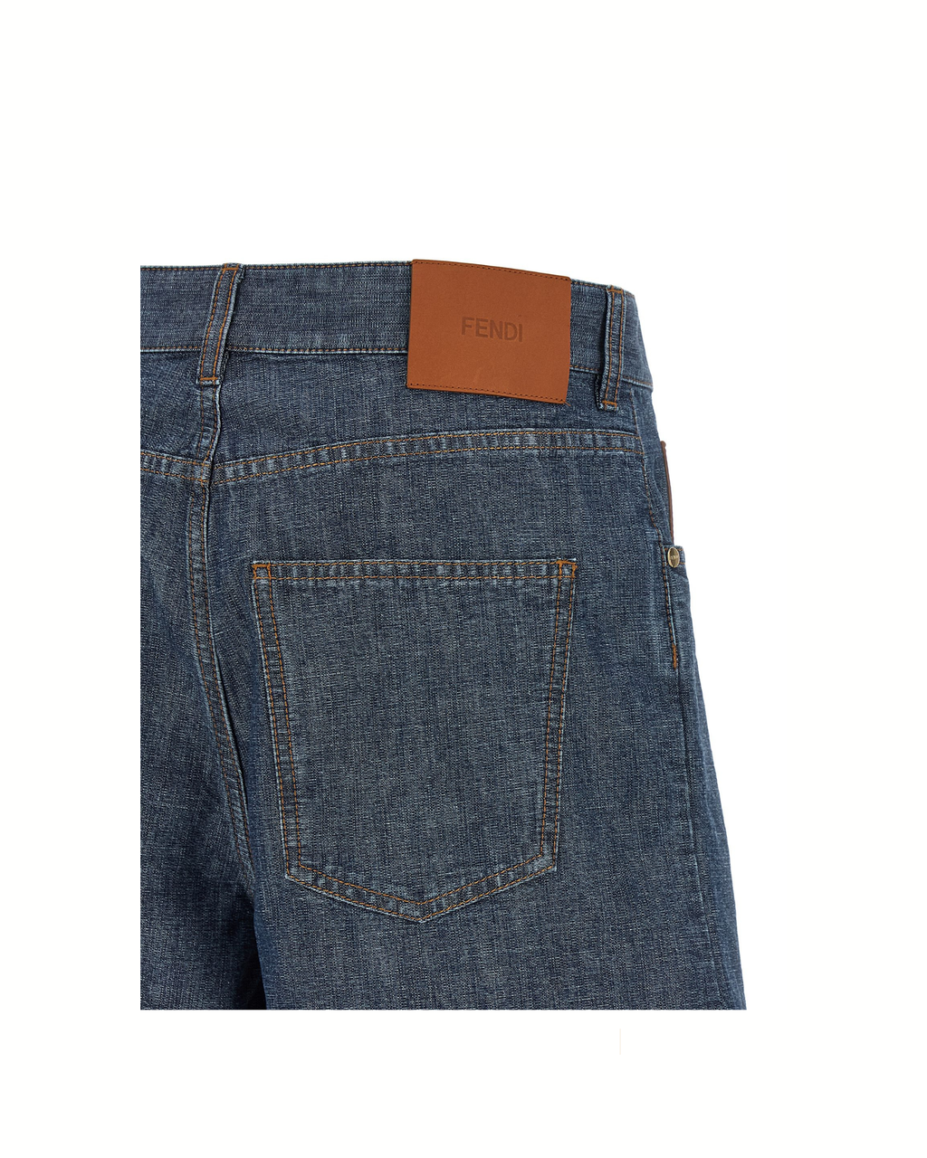 Fendi Chambray Denim Shorts Blue