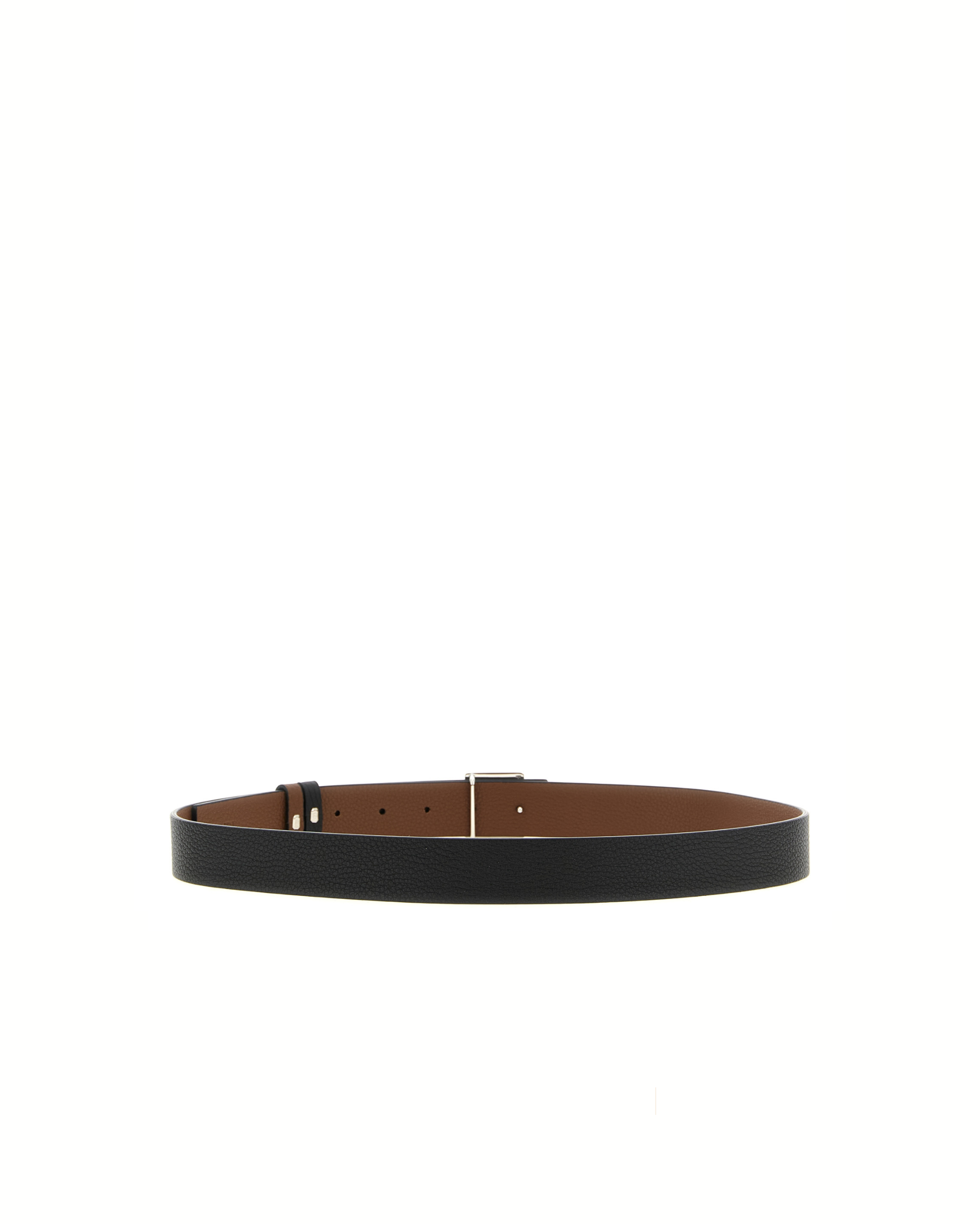 Fendi - Cintura Reversibile in Pelle Nera e Marrone con Fibbia FF