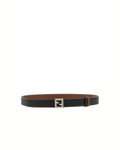 Fendi - Cintura Reversibile in Pelle Nera e Marrone con Fibbia FF