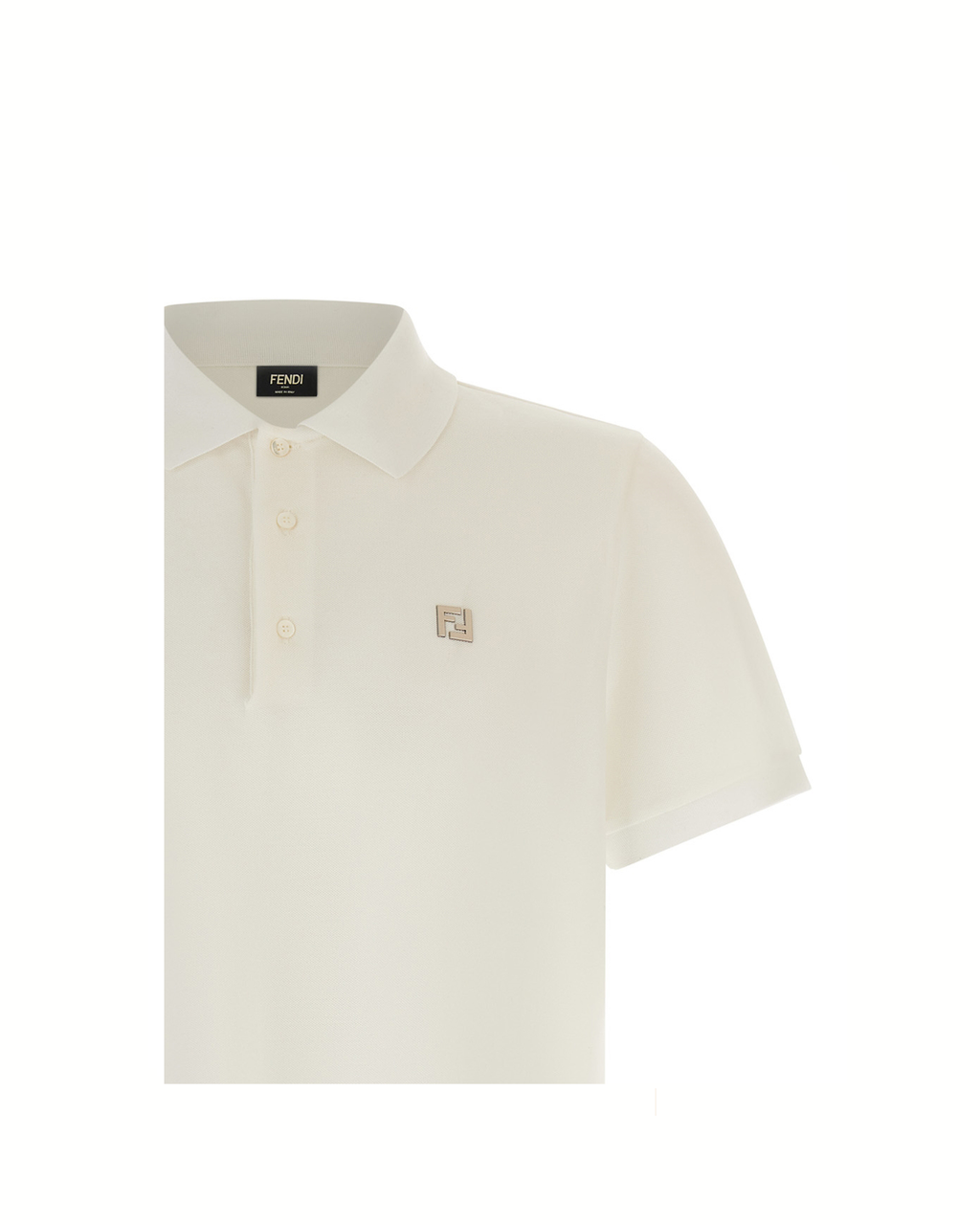 Fendi Cotton Piqué Polo Shirt White