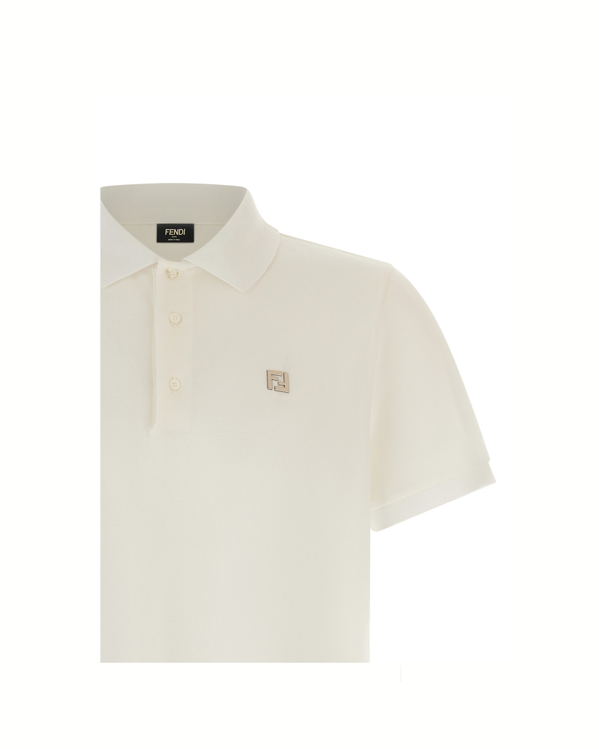 Fendi Cotton Piqué Polo Shirt White