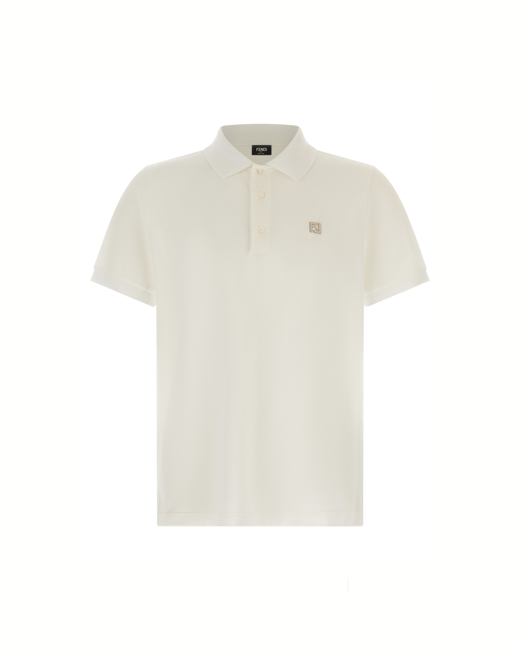 Fendi Cotton Piqué Polo Shirt White