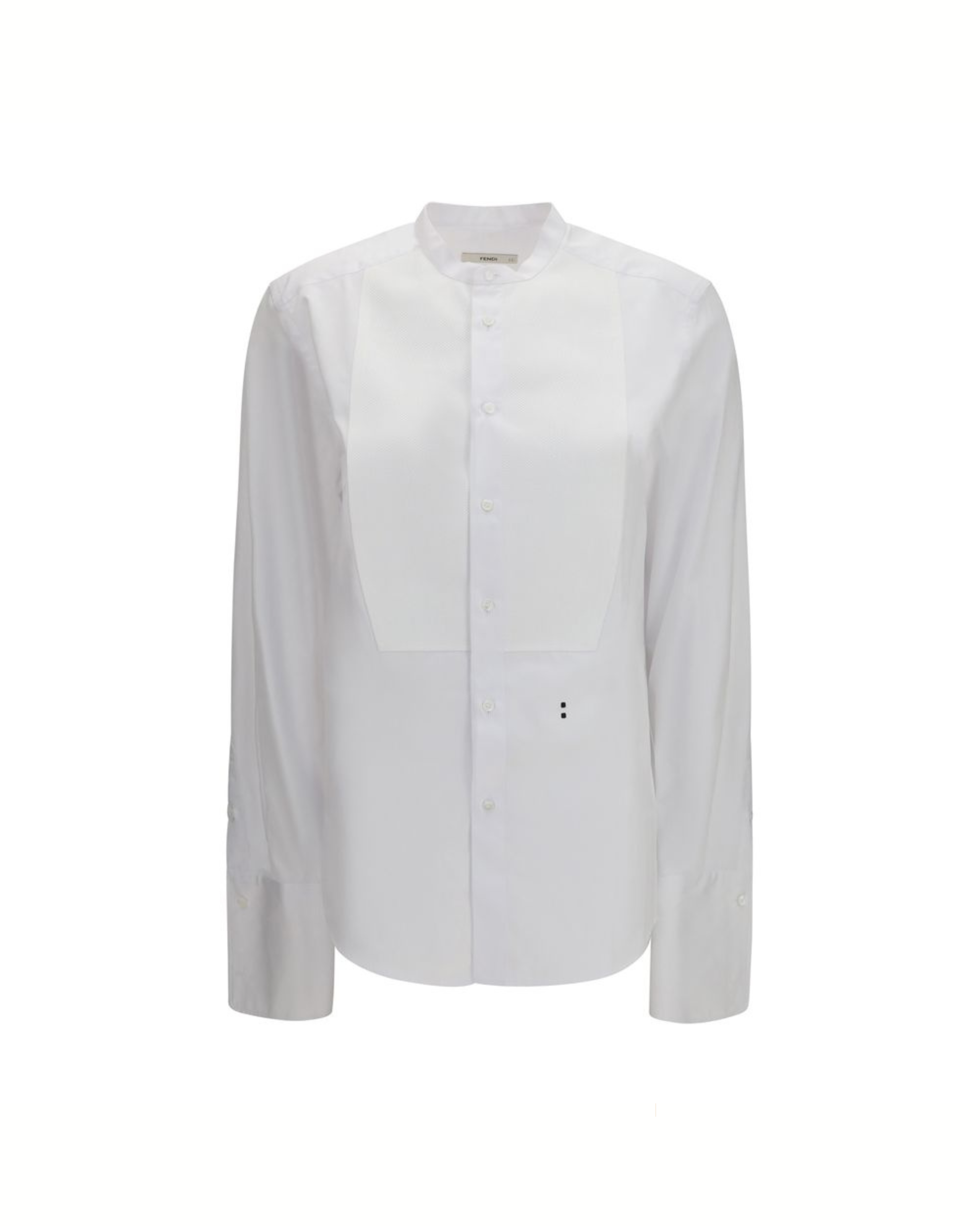 Fendi Cotton Poplin Shirt with Mandarin Collar