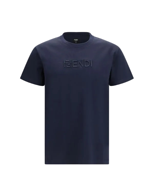 Fendi – Cotton T-Shirt with Embroidered FF Selleria Logo