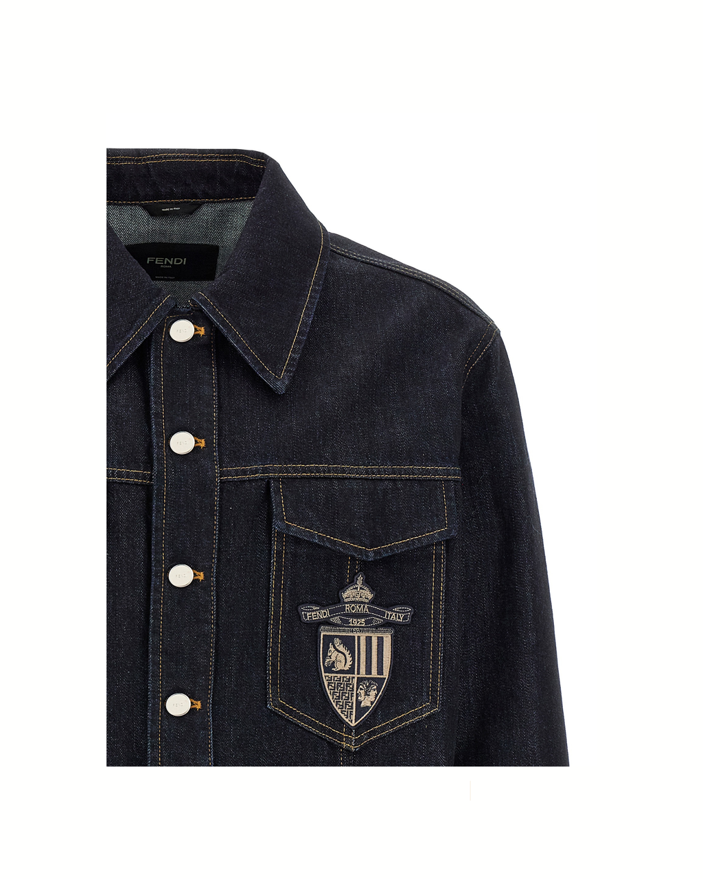 Fendi Crest Embroidered Denim Jacket