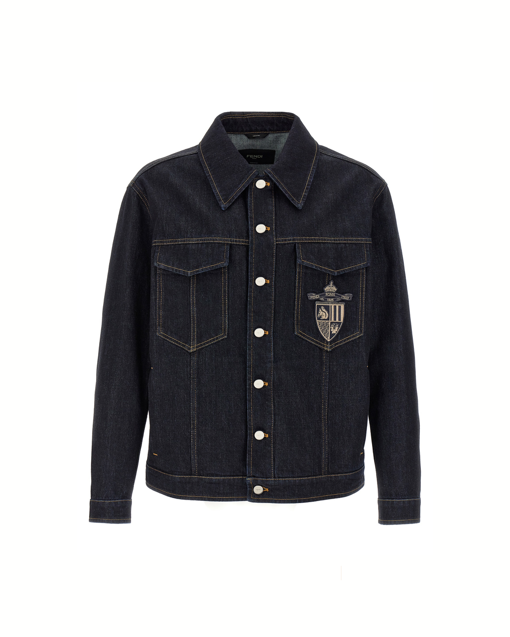 Fendi Crest Embroidered Denim Jacket