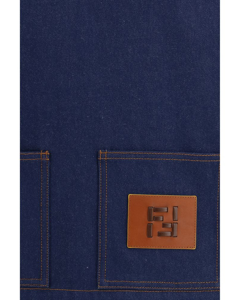 Fendi – Cropped Denim Jacket with Embroidered Logo