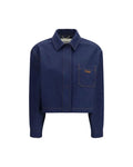 Fendi – Cropped Denim Jacket with Embroidered Logo
