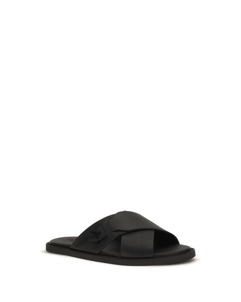 Fendi – Cross Strap Leather Slide Sandals