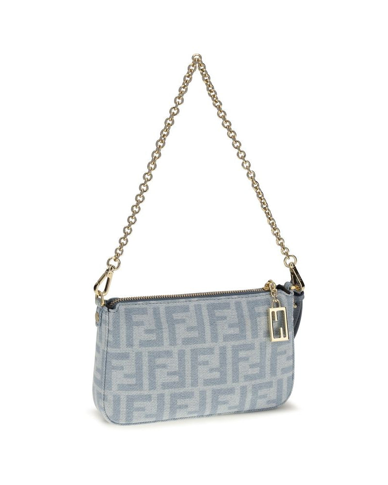 Fendi – Denim Baguette Clutch FF