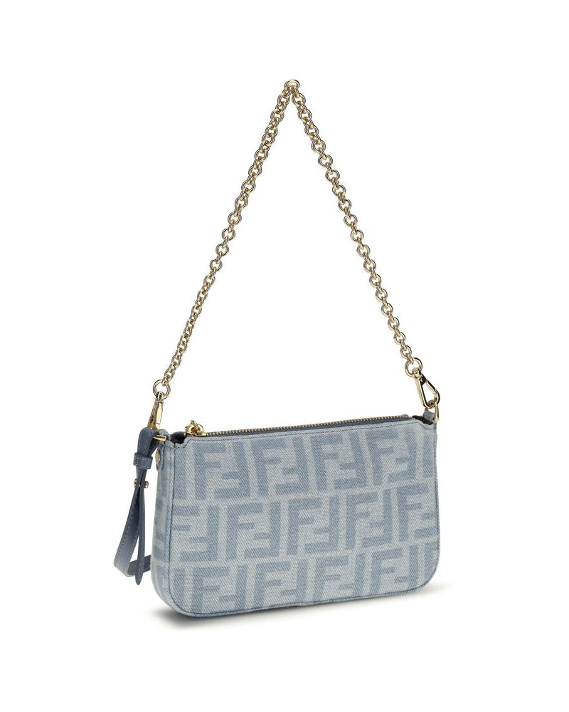 Fendi – Denim Baguette Clutch FF
