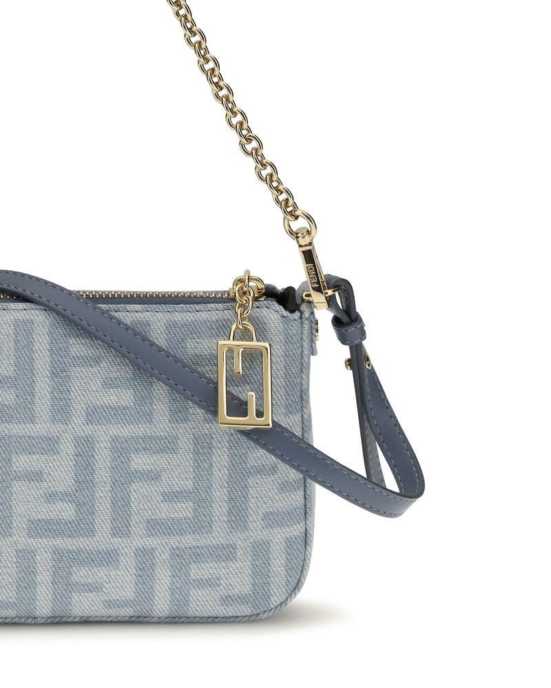 Fendi – Denim Baguette Clutch FF