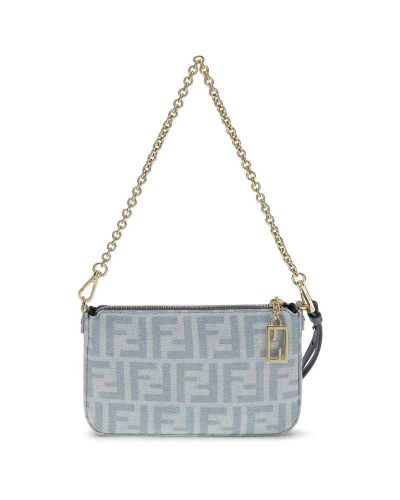 Fendi – Denim Baguette Clutch FF