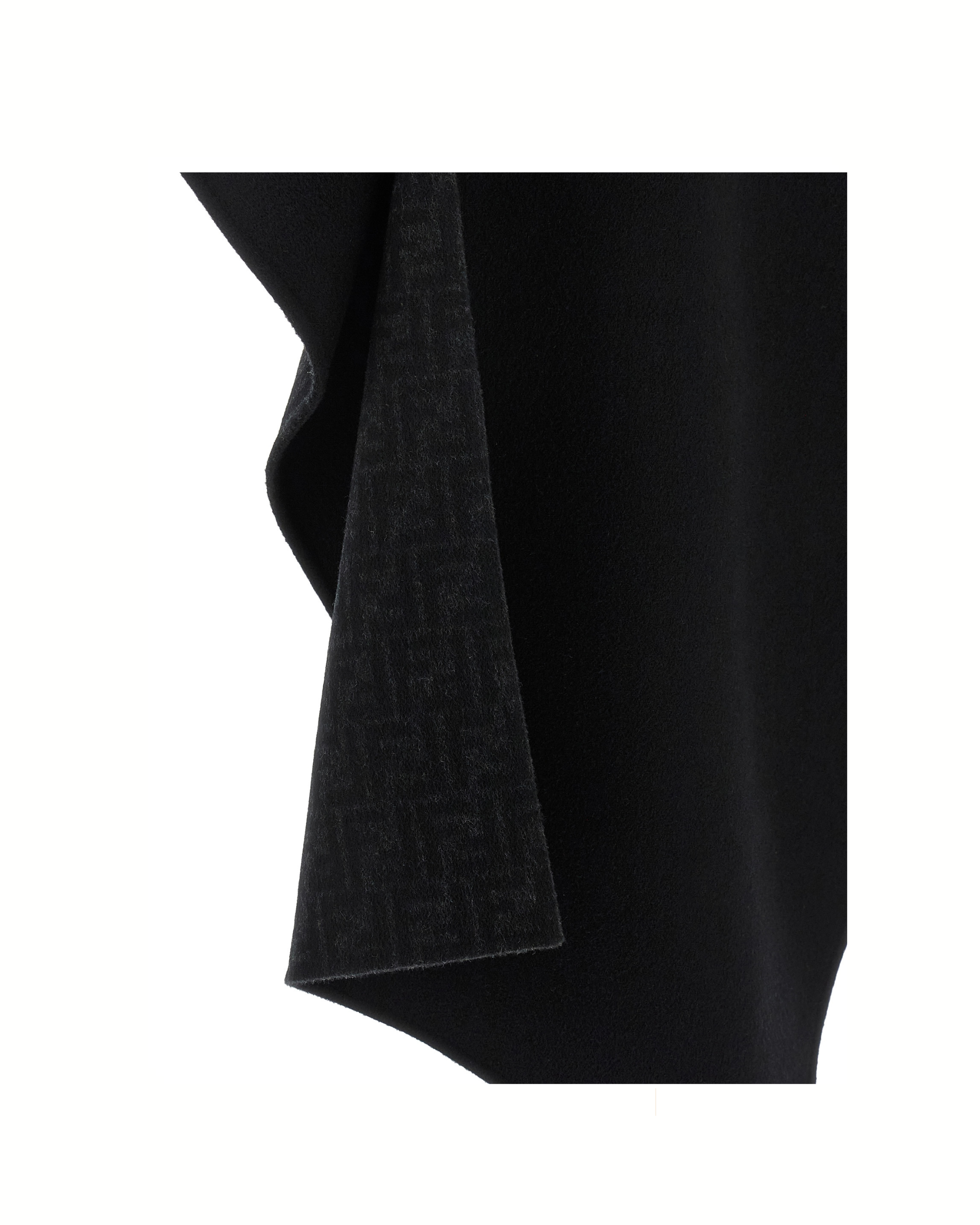 Fendi Double Wool Cape in Lana Vergine Nera