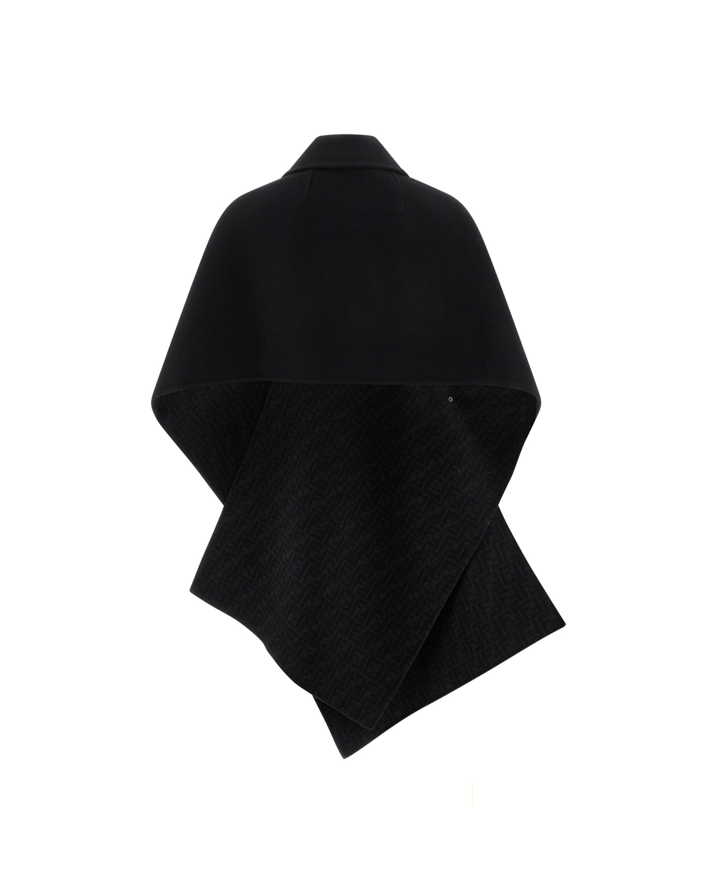 Fendi Double Wool Cape in Lana Vergine Nera