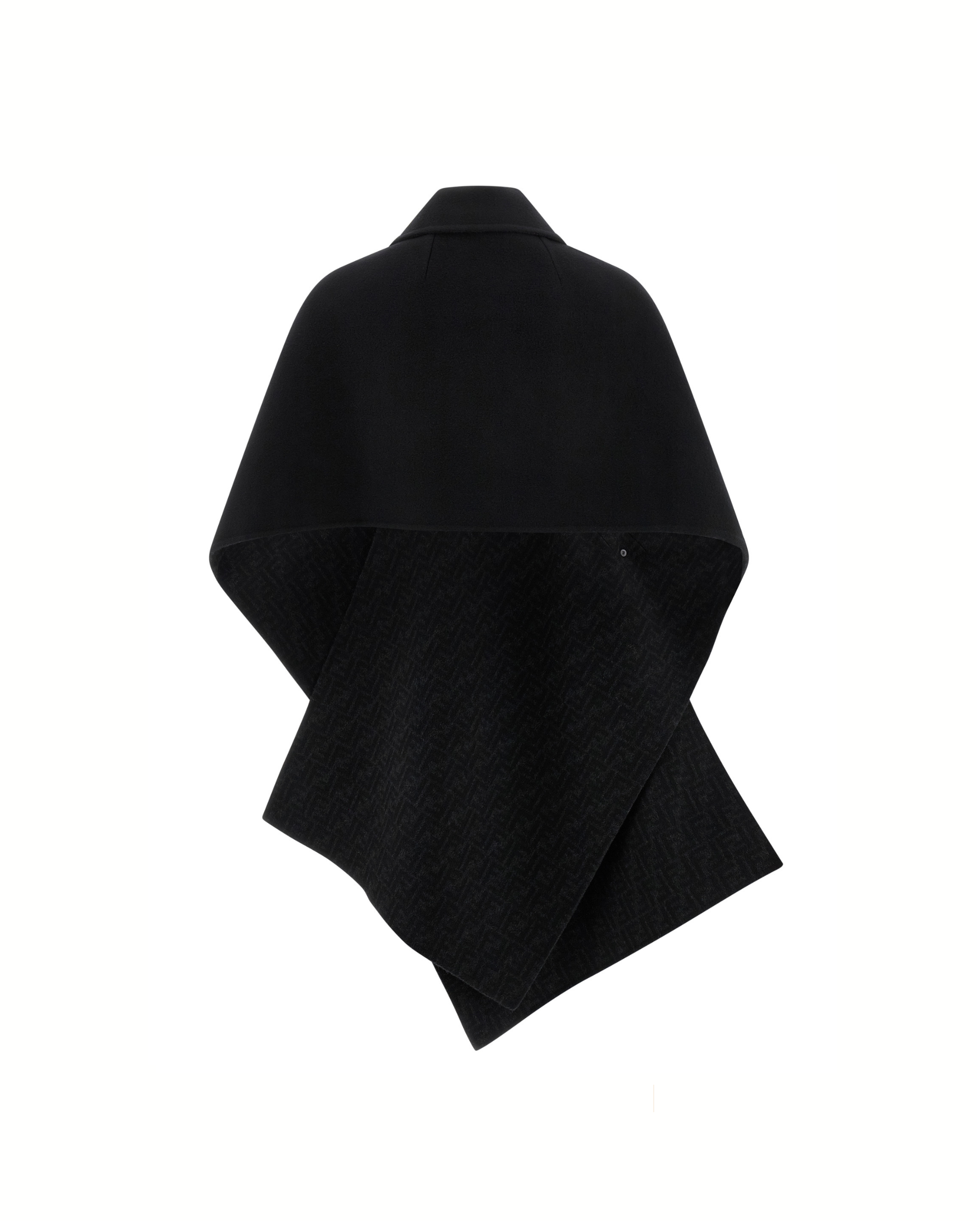 Fendi Double Wool Cape in Lana Vergine Nera