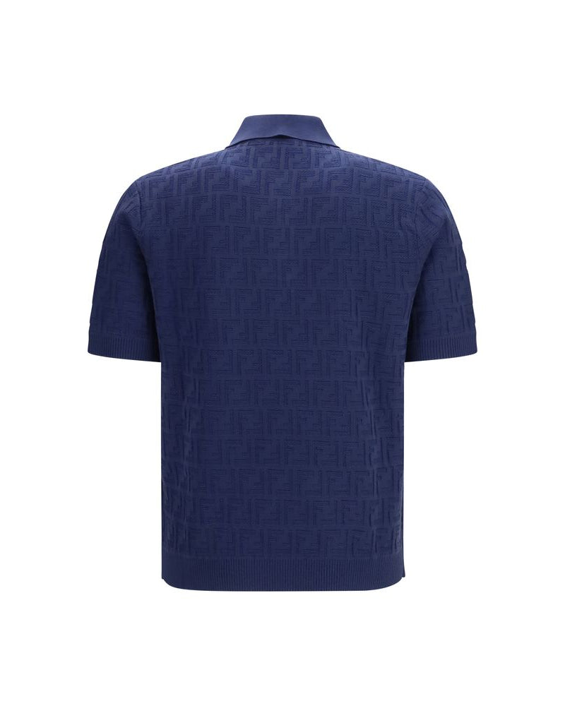 Fendi – FF All-Over Cotton Polo Shirt Blue