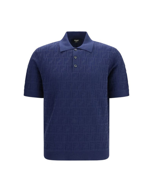 Fendi – FF All-Over Cotton Polo Shirt Blue