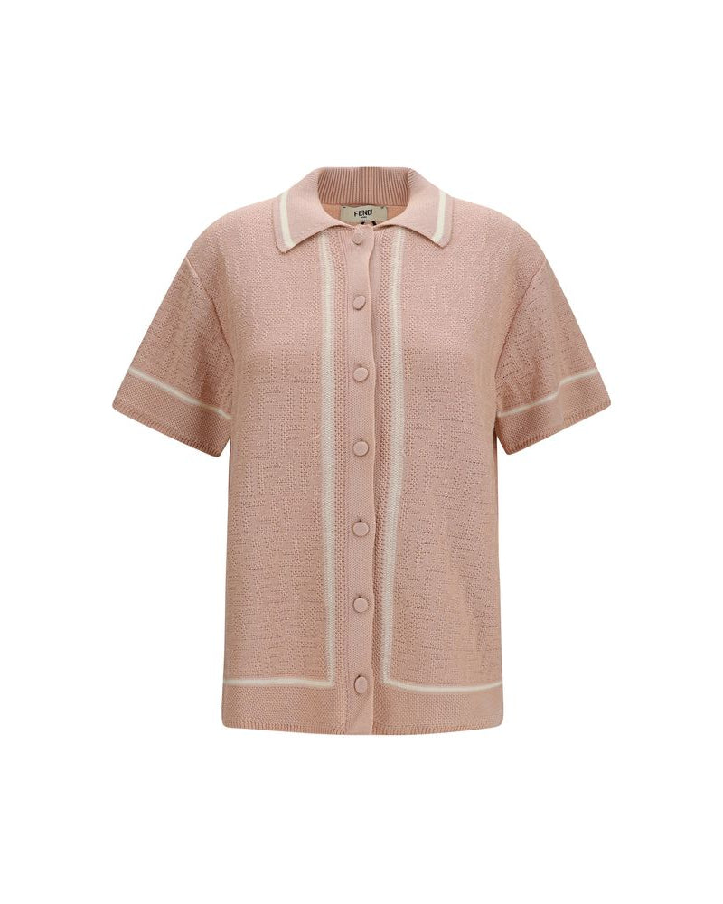 Fendi – FF All-Over Crochet Shirt Pink