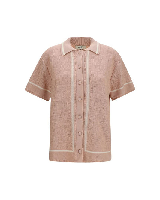 Fendi – FF All-Over Crochet Shirt Pink
