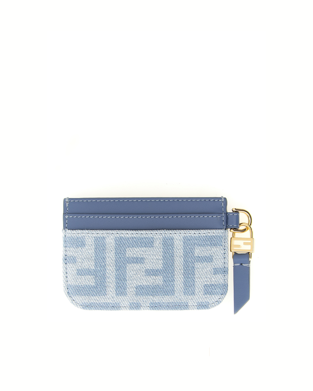 Fendi FF Denim Card Holder Blue
