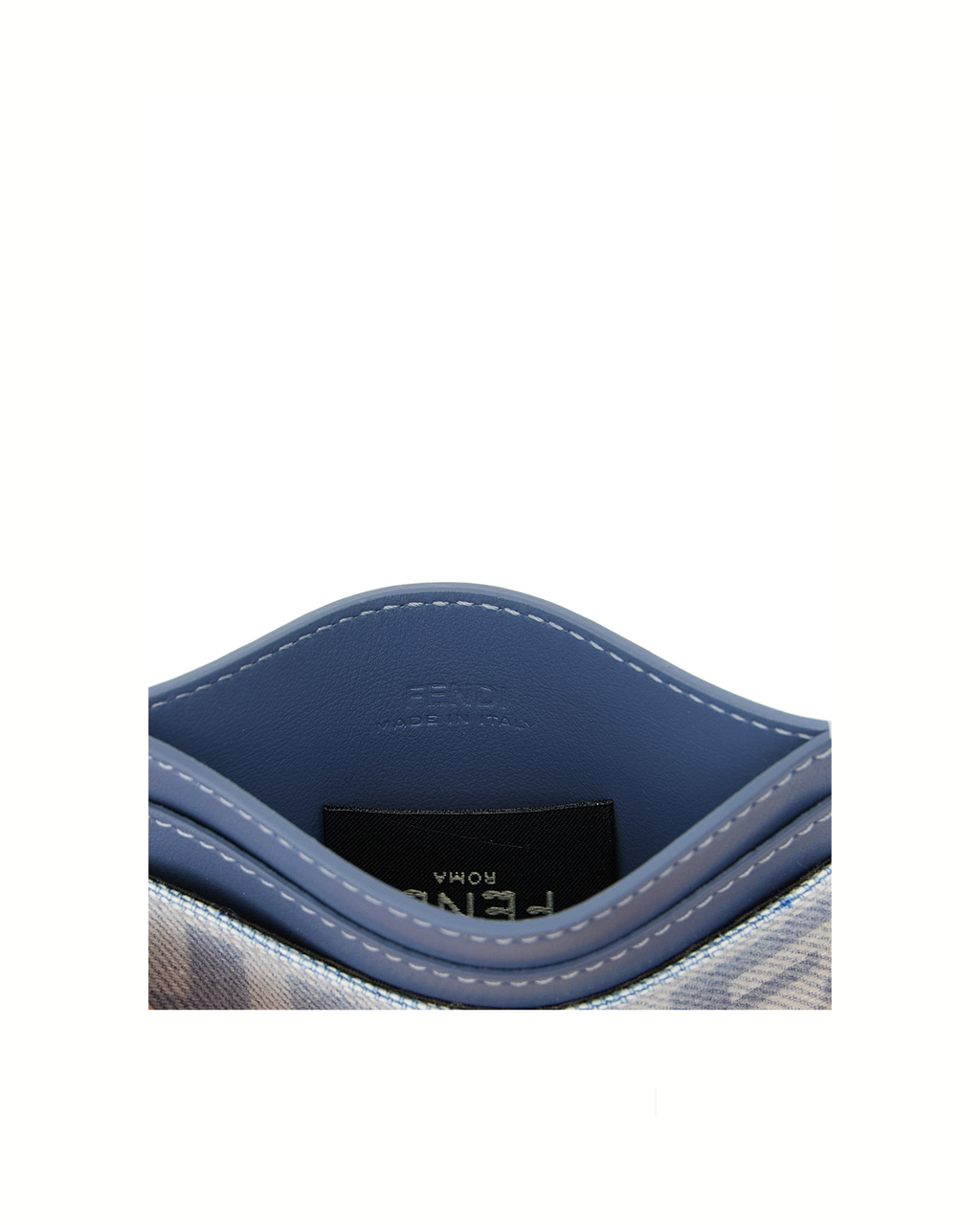 Fendi FF Denim Card Holder Blue