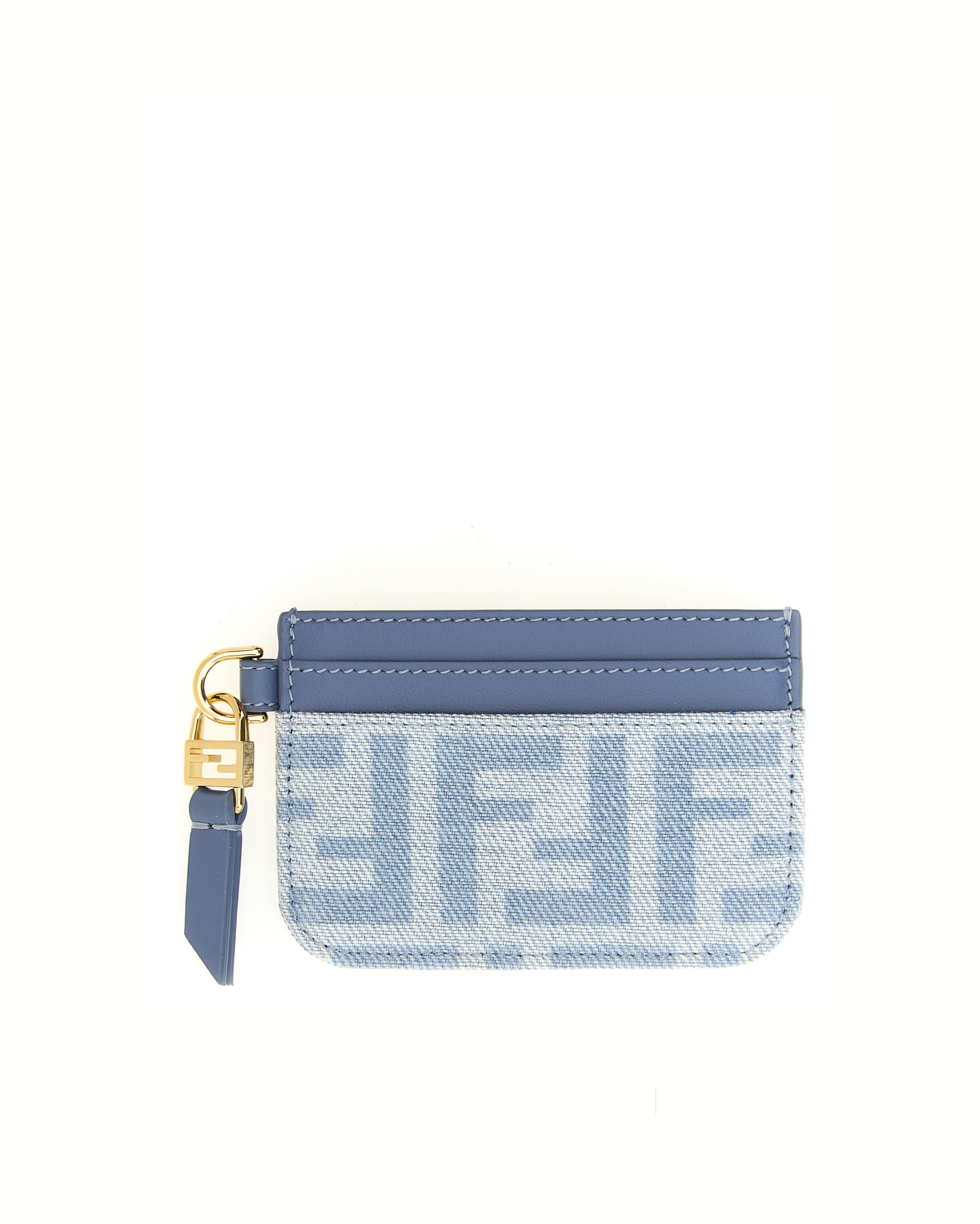 Fendi FF Denim Card Holder Blue
