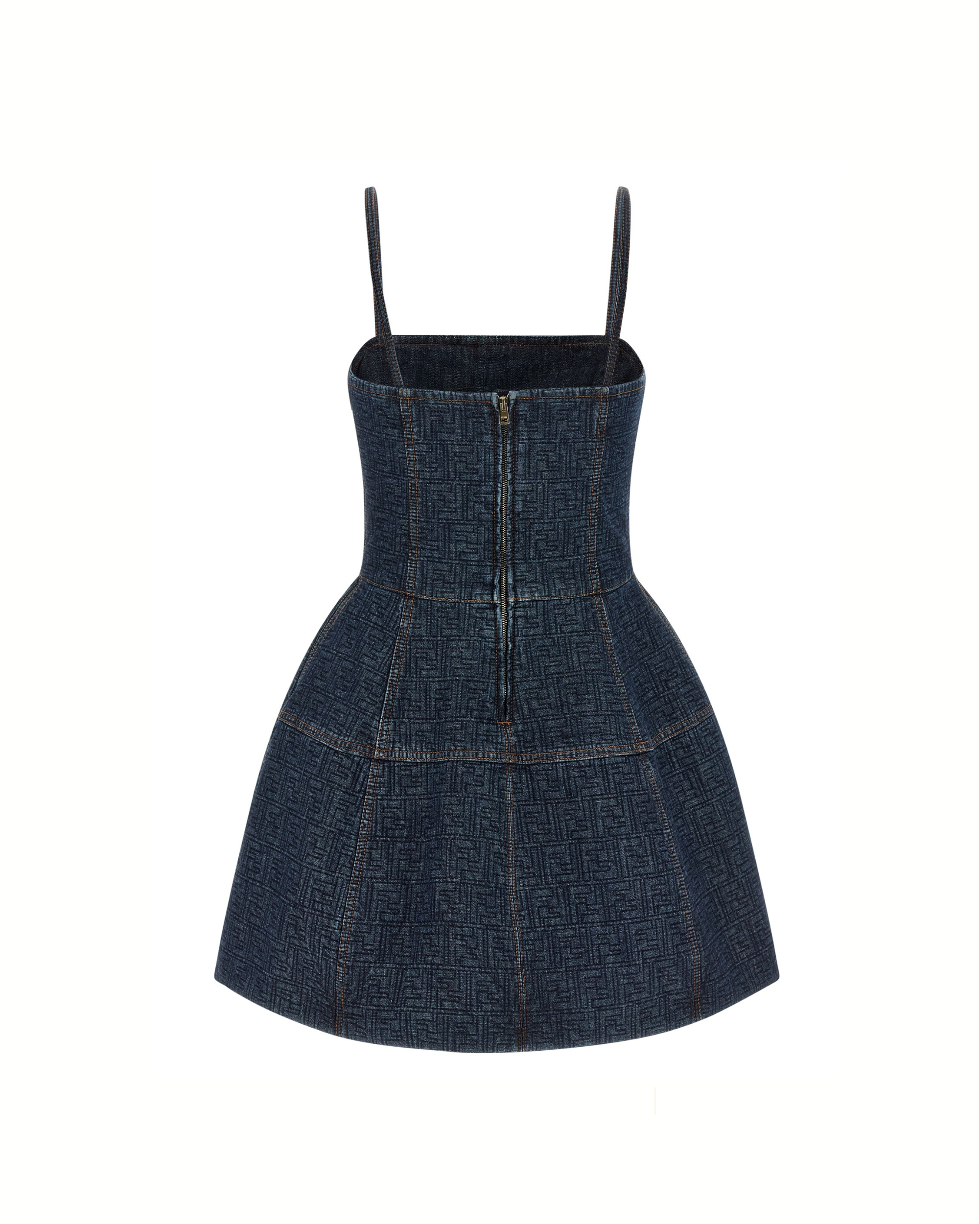 Fendi FF Denim Mini Dress Blue