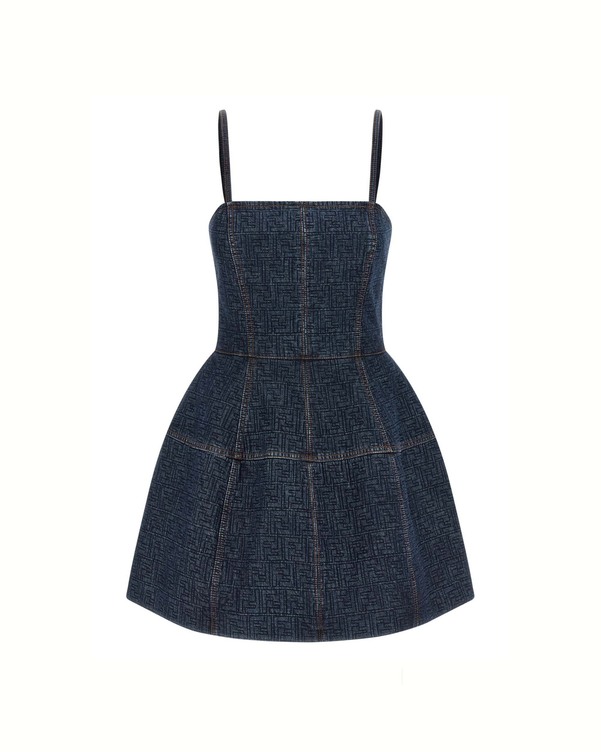 Fendi FF Denim Mini Dress Blue