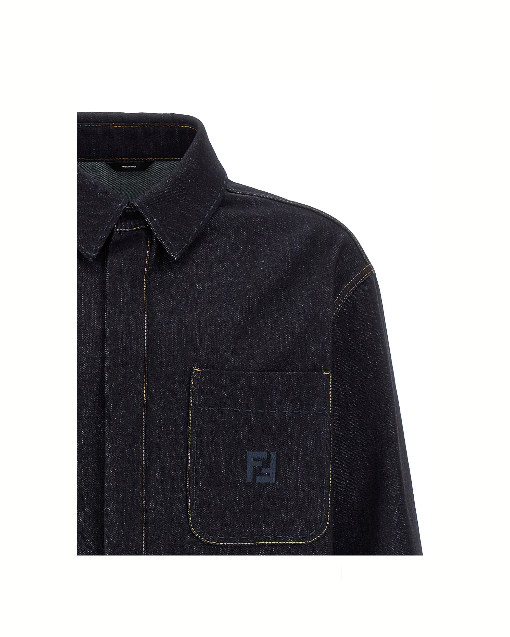 Fendi FF Embroidered Denim Jacket