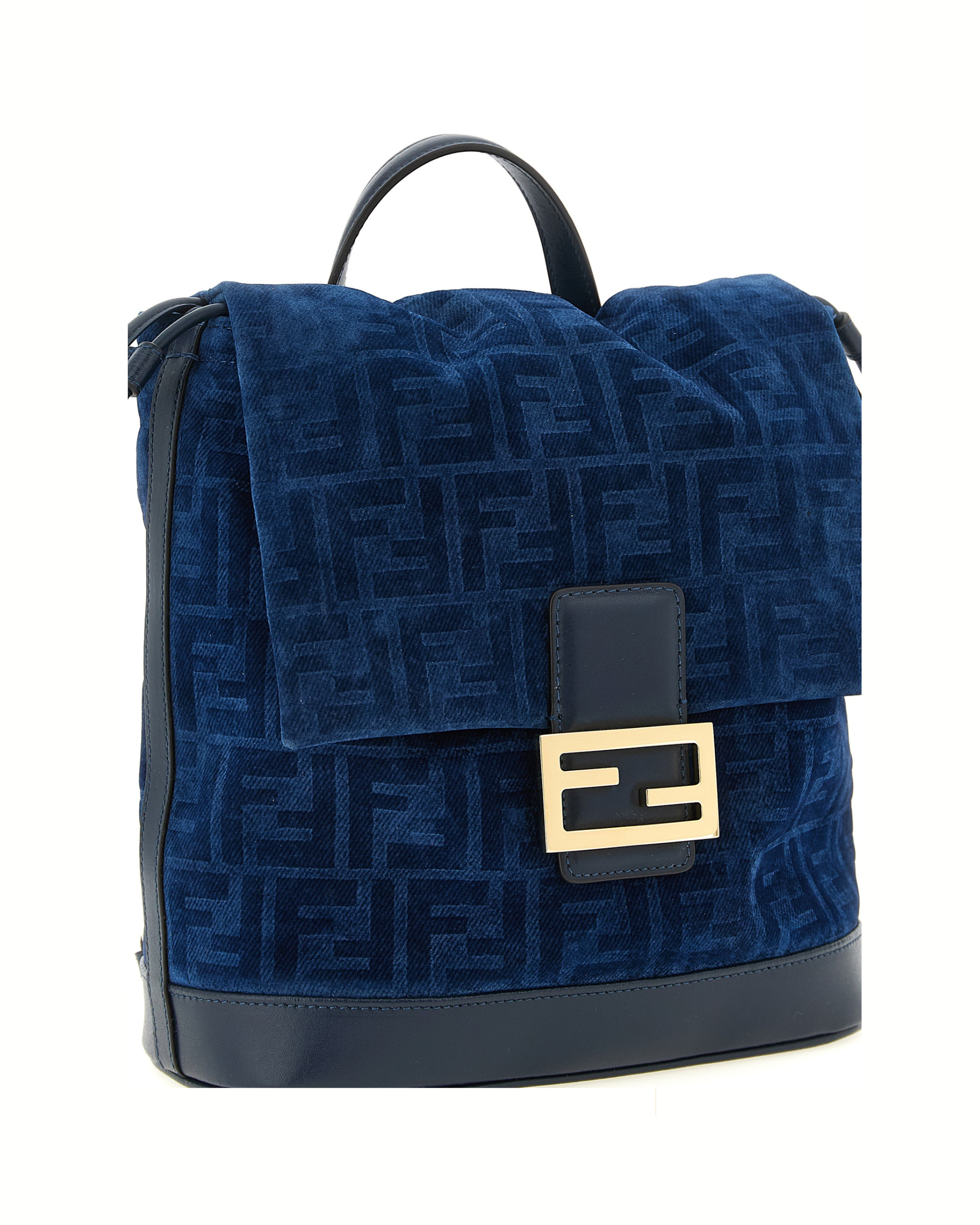 Fendi FF Flocked Denim Backpack