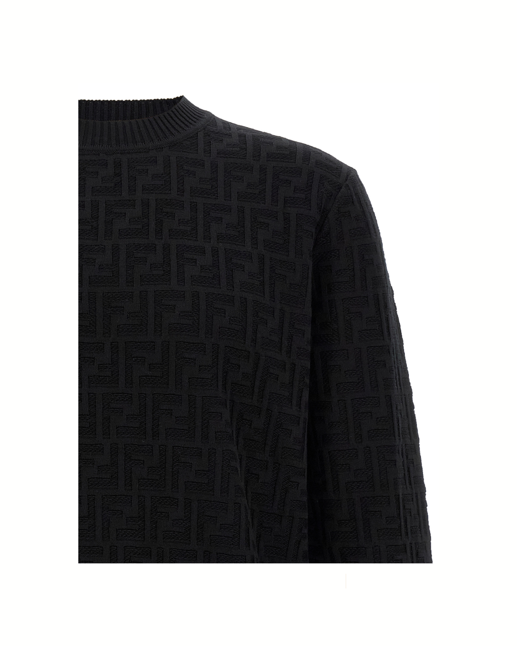 Fendi FF Jacquard Cotton Sweater Black