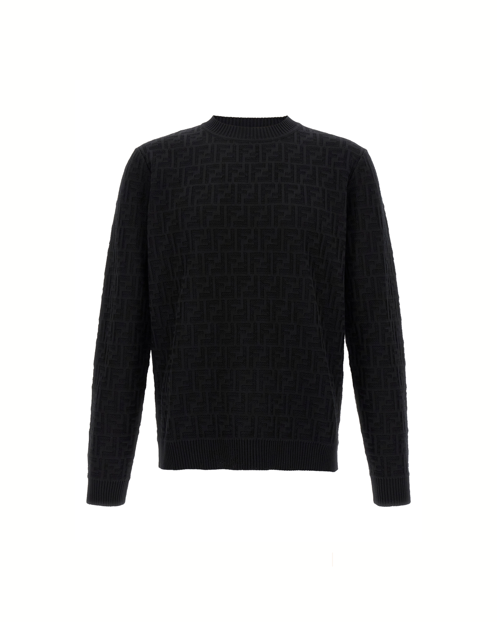 Fendi FF Jacquard Cotton Sweater Black