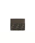 Fendi FF Jacquard and Leather Card Holder