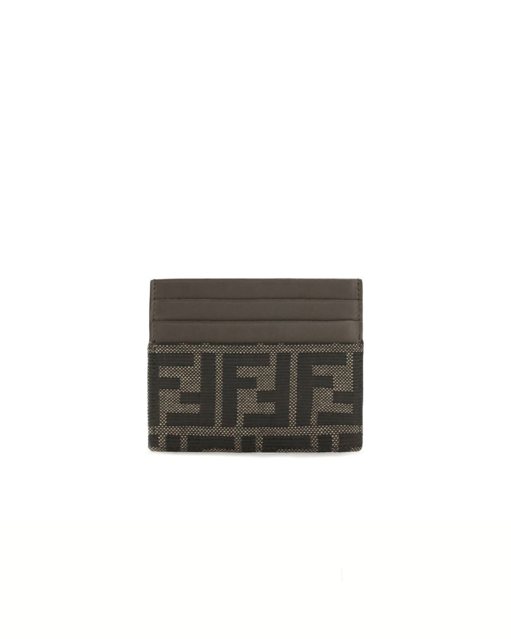 Fendi FF Jacquard and Leather Card Holder
