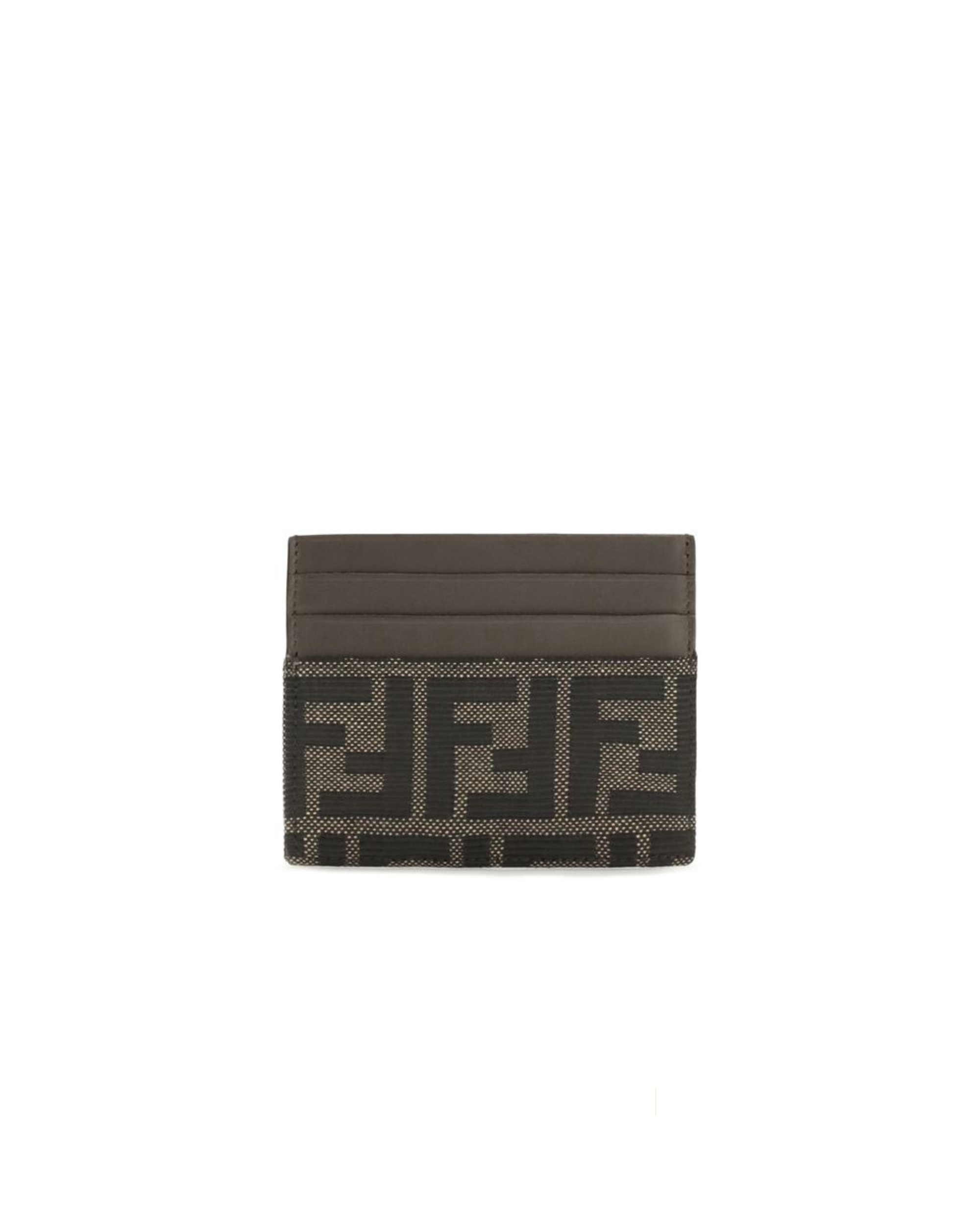 Fendi FF Jacquard and Leather Card Holder