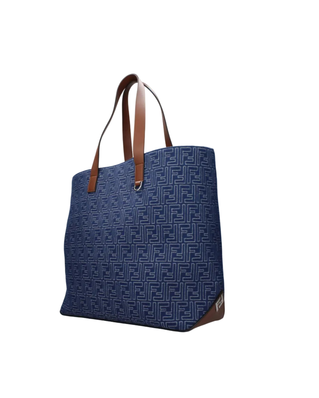 Fendi – FF Jacquard Tote Shoulder Bag Blue