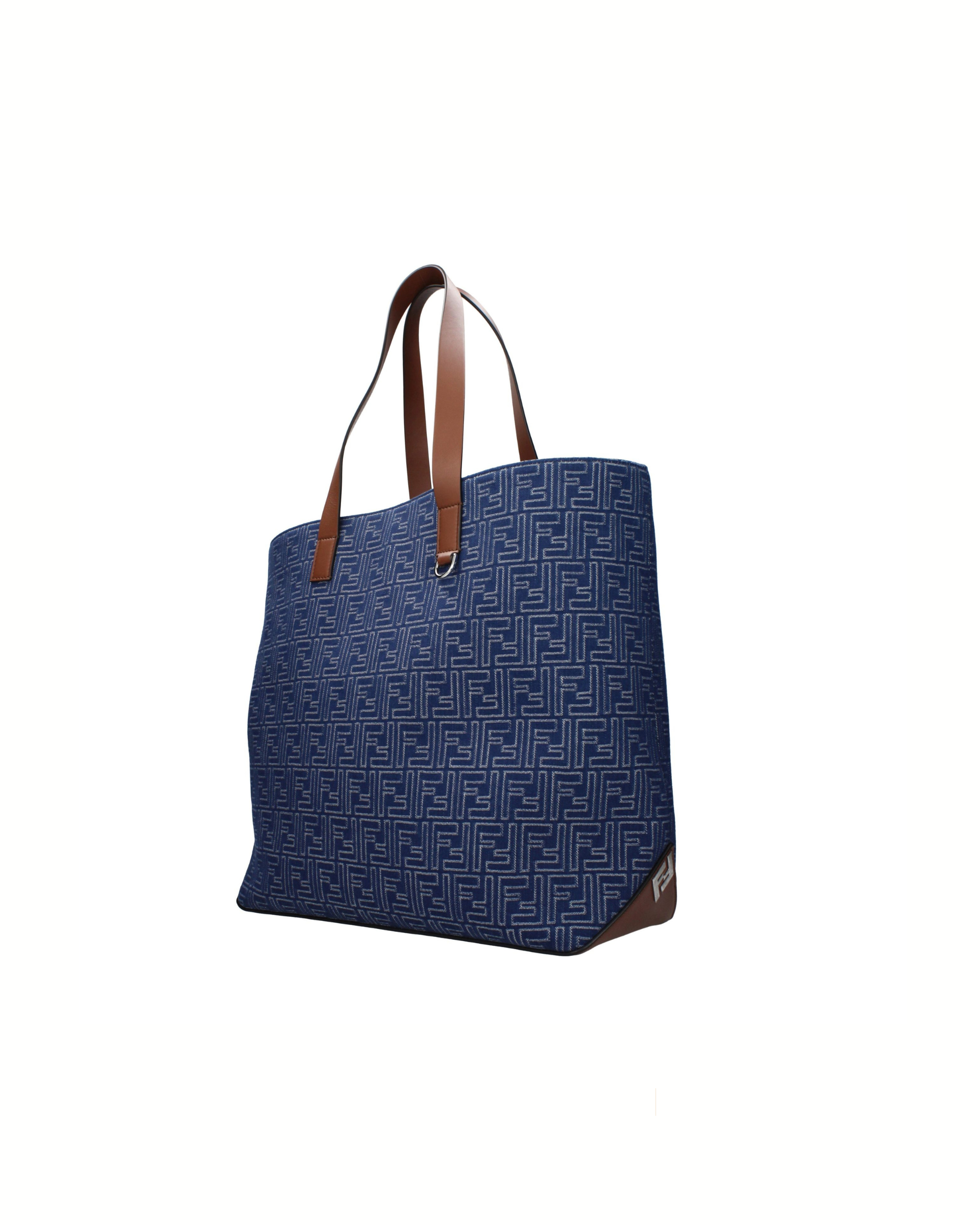 Fendi – FF Jacquard Tote Shoulder Bag Blue