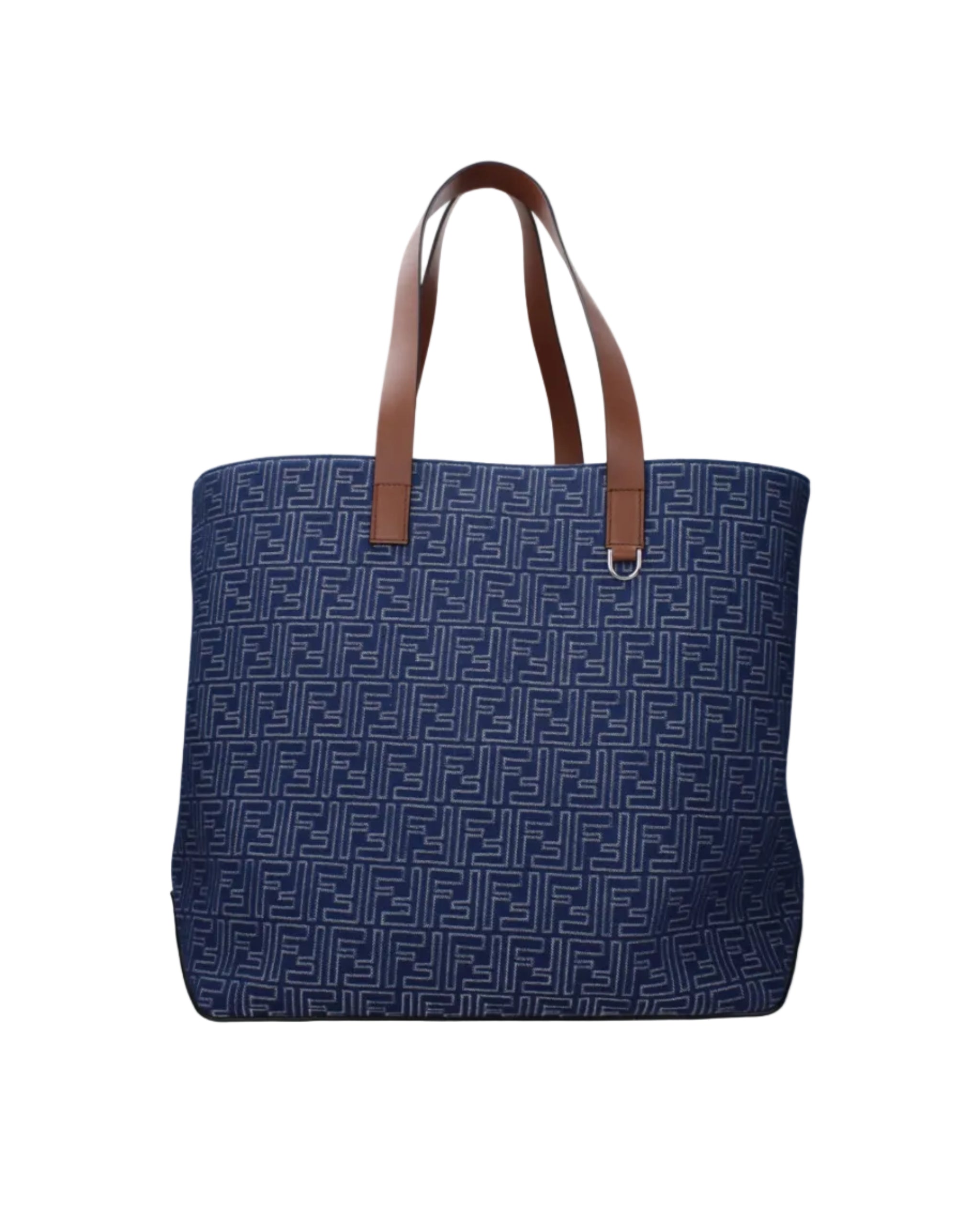 Fendi – FF Jacquard Tote Shoulder Bag Blue
