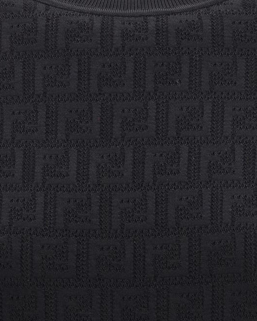 Fendi – FF Knit Cotton T-Shirt Black