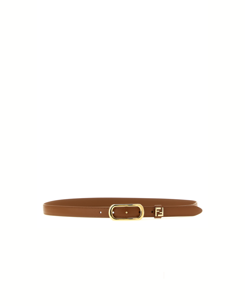 Fendi FF Leather Belt Brown