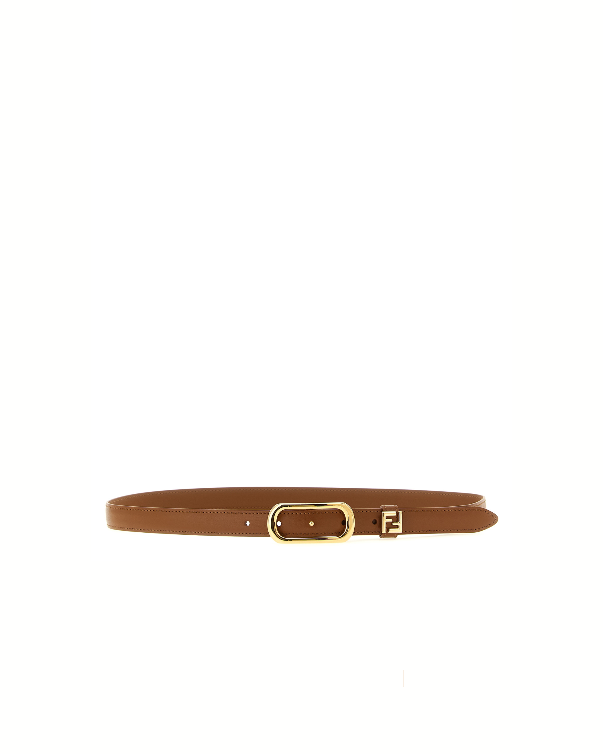 Fendi FF Leather Belt Brown