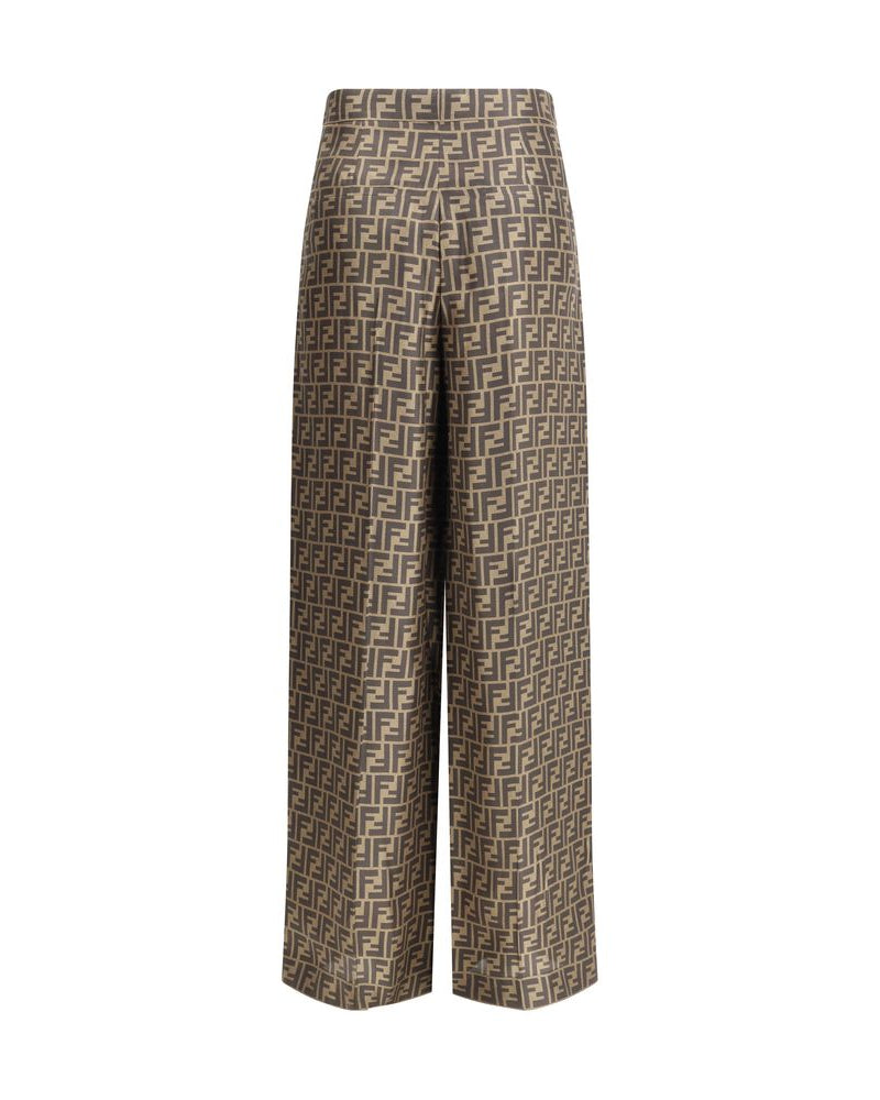 Fendi – FF Monogram Silk Palazzo Pants