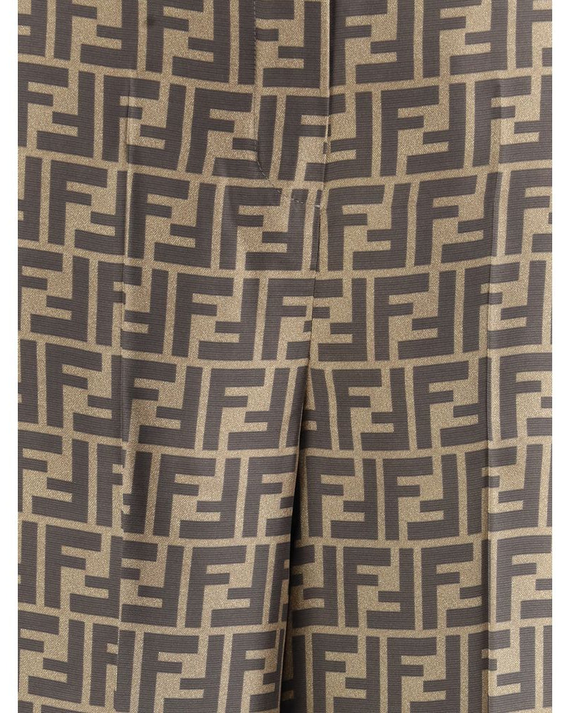 Fendi – FF Monogram Silk Palazzo Pants