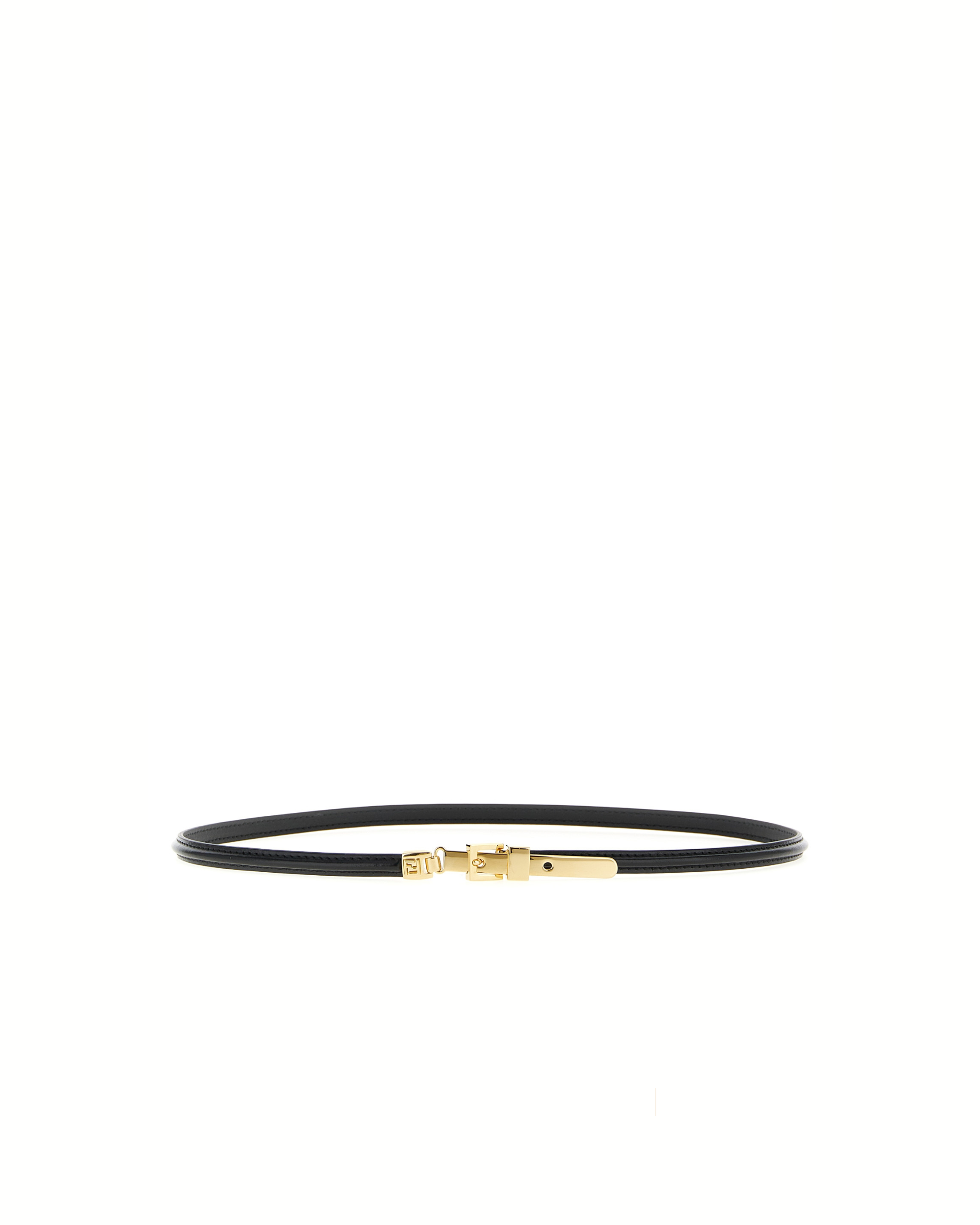 Fendi FF Thin Leather Belt Black