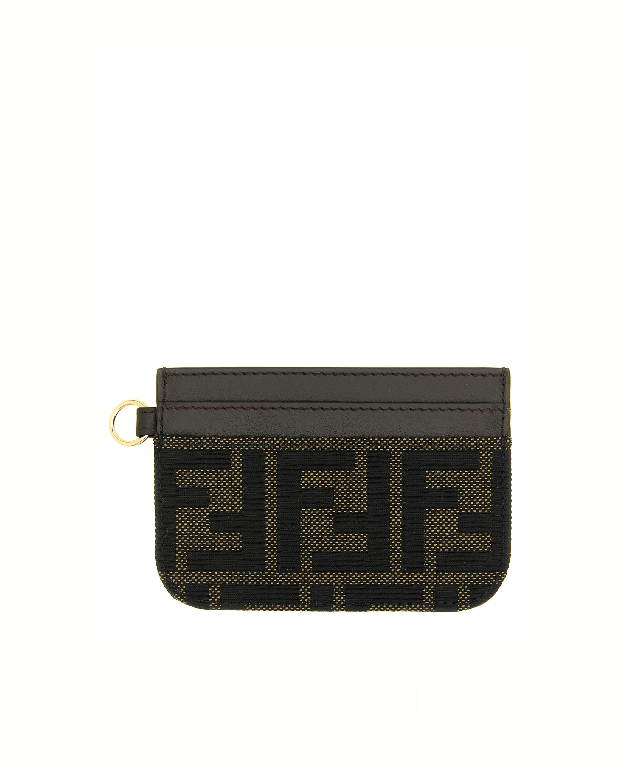Fendi FF Zucca Jacquard Card Holder con Anello