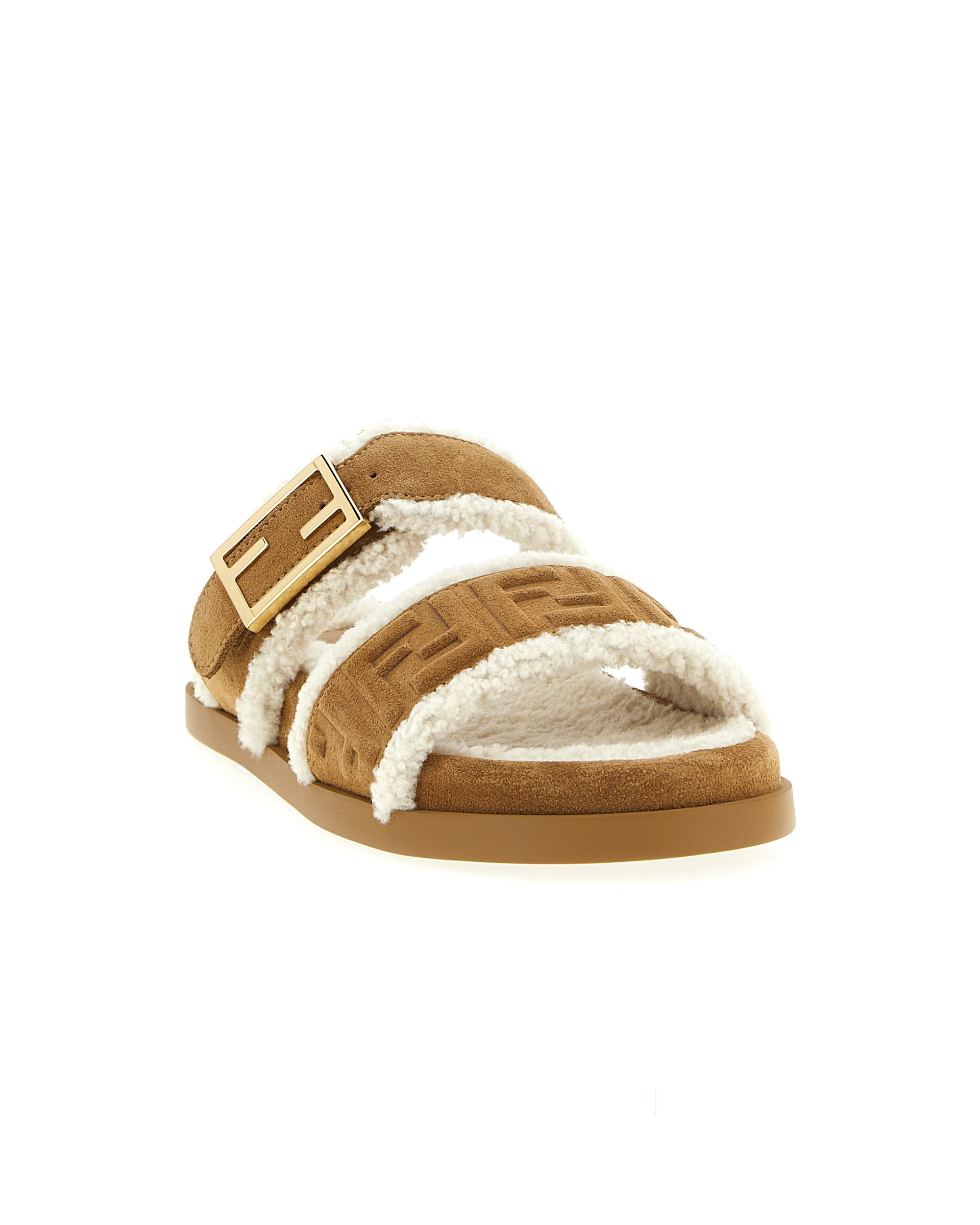 Fendi Feel Sheepskin Sandals