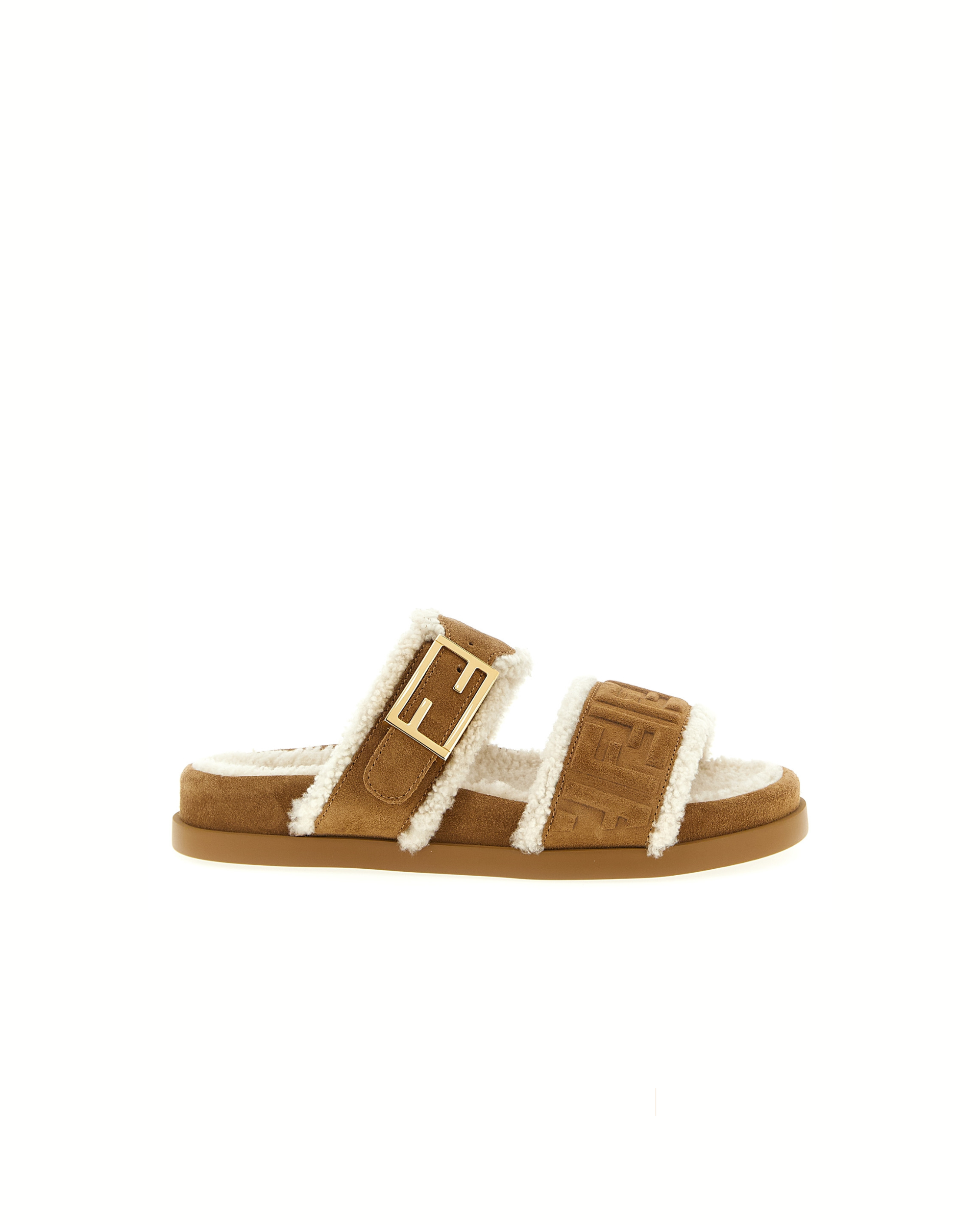 Fendi Feel Sheepskin Sandals